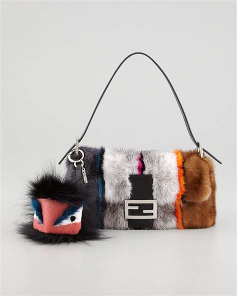 fendi charm fur white|Fendi Fur Monster Charm for Handbag, White/Red.